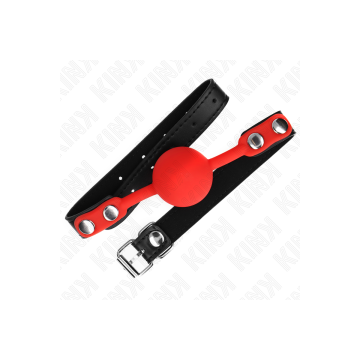KINK - ROTER SILIKONBALL 4 CM KNEBEL 60 x 2 CM - KINK COLLAR & GAG -…