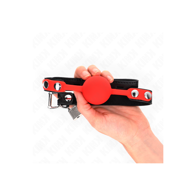 KINK - SILICONE BALL 4 CM GAG WITH LOCK 60 x 2 CM - KINK COLLAR & GAG…
