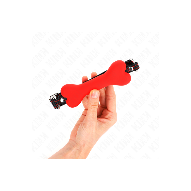 KINK - RED BONE 12 CM GAG 63 x 2 CM - KINK COLLAR & GAG - Gags