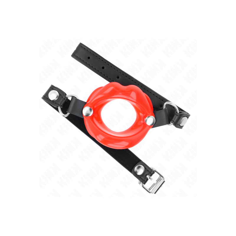 KINK - LIP 8 CM GAG WITH RED LEATHERETTE STRAP 63 x 2 CM ADJUSTABLE 3…