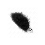 KINK - PLUG ANALE IN ACCIAIO INOSSIDABILE 11 x 7 CM CON PIUMA 11 CM -…