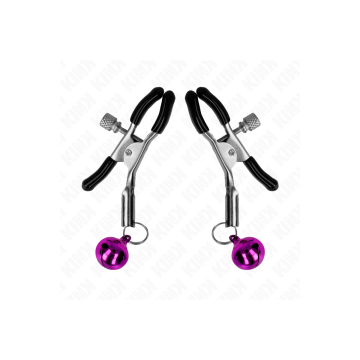 KINK - LILA NIPPELKLEMME MIT EINZELNEN GLOCKEN 6 CM - KINK NIPPLE GRI…
