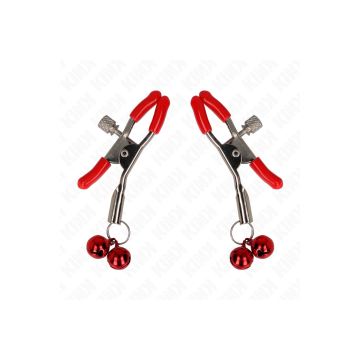 KINK - ROTE DOPPELGLOCKE NIPPELKLEMME ROT 6 CM - KINK NIPPLE GRIP - S…