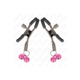 KINK - DOUBLE BELL NIPPLE CLAMP PINK 6 CM - KINK NIPPLE GRIP - Sadoma…