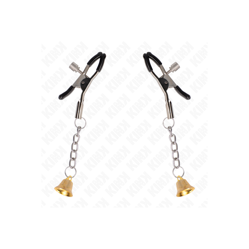 KINK - MORSETTI PER CAPEzzoli CON PENDENTE CAMPANELLA IN ORO 6 CM - K…