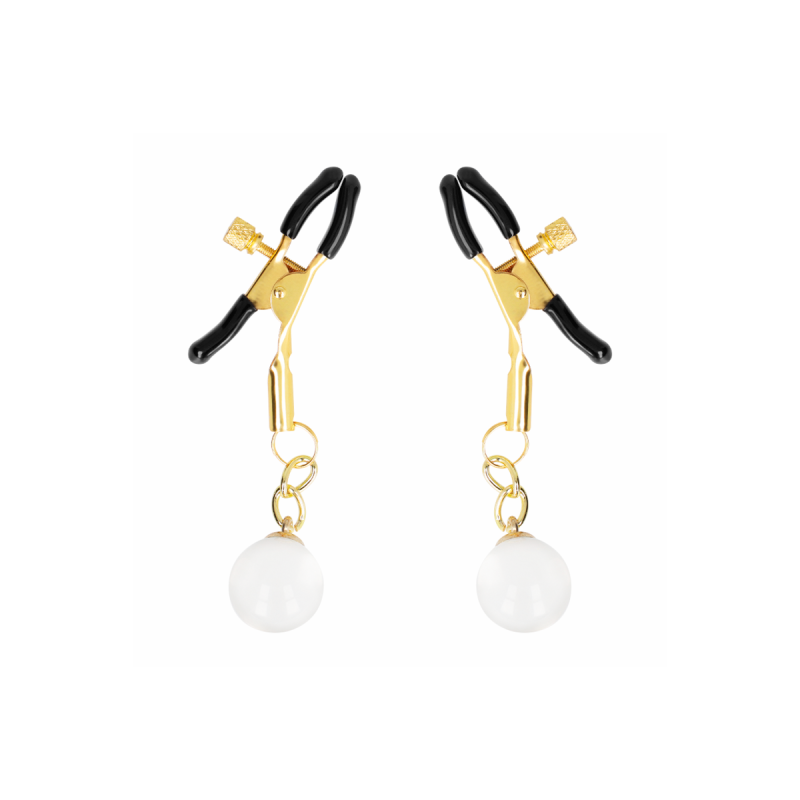 KINK - GLASPERLEN-NIPPELKLAMMERN GOLD 6 CM - KINK NIPPLE GRIP - Sadom…