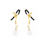 KINK - MORSETTI PER CAPEZZOLI CON PERLINE DI VETRO ORO 6 CM - KINK NI…