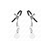 KINK - PINCES À METON BILLES DE VERRE ARGENT 6 CM - KINK NIPPLE GRIP…