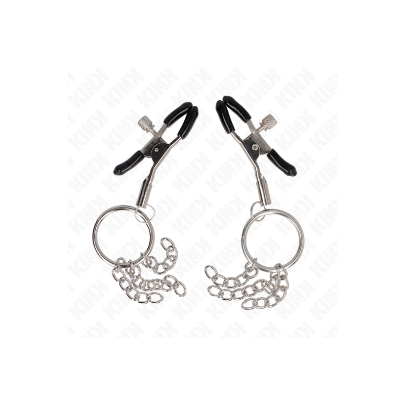 KINK - PINCE A METON O RING ET PETITE CHAINE ARGENT 6 CM - KINK NIPPL…