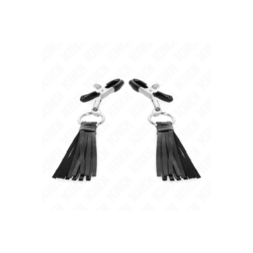KINK - PINCES À TÉLÉMONS À PAMPONS EN CUIRETTE 6 CM - KINK NIPPLE GRI…