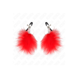 KINK - FEATHER NIPPLE CLAMP RED 7 CM - KINK NIPPLE GRIP - Sadomasochi…