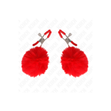 KINK - KUNSTFELLBALL-NIPPELKLAMMER ROT 6 CM - KINK NIPPLE GRIP - Sado…