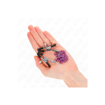 KINK - PINCES À METON CHAÎNE VIOLET 30 CM - KINK NIPPLE GRIP - Pinces…