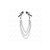 KINK - NIPPLE CLAMPS WITH 3 CHAINS SILVER 20/23/28 CM - KINK NIPPLE G…