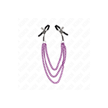 KINK - PINCES À METELIER AVEC 3 CHAÎNES VIOLET 20/23/28 CM - KINK NIP…