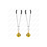 KINK - THIN BELL NIPPLE CLAMPS GOLD 7 CM - KINK NIPPLE GRIP - Sadomas…