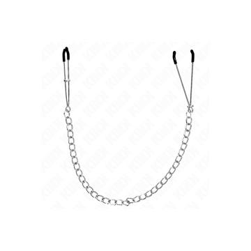 KINK - THIN NIPPLE CLAMPS WITH THICK CHAIN 30 CM - KINK NIPPLE GRIP -…
