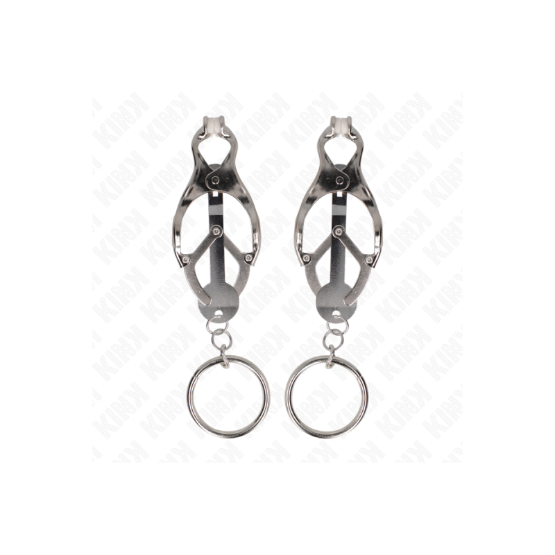 KINK - MORSETTI PER CAPEZZOLI CON O-RING TRIFOGLIO GIAPPONESE ARGENTO…