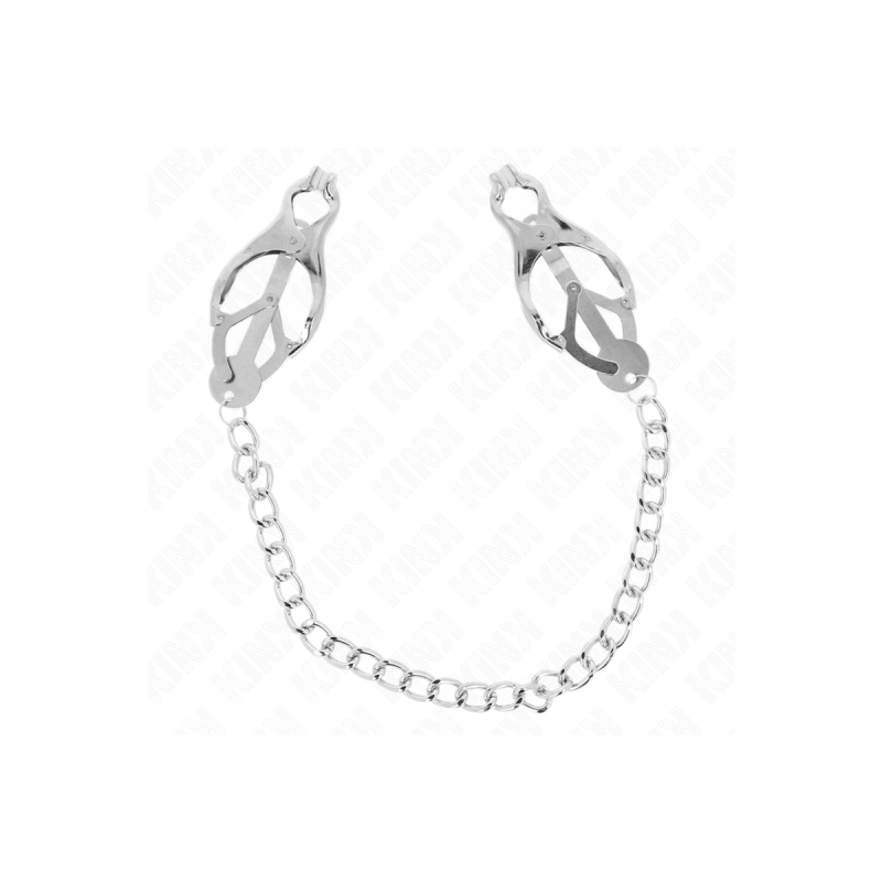 KINK - JAPANESE CLOVER NIPPLE CLAMPS WITH CHAIN SILVER 30 CM - KINK N…