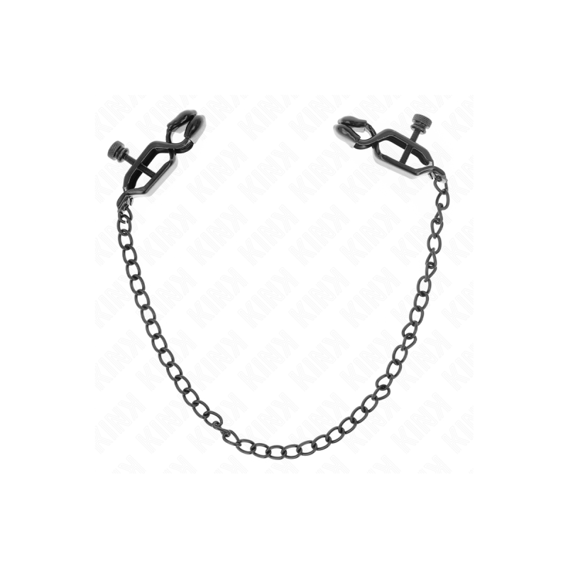 KINK - FLAT CHAIN NIPPLE CLAMPS BLACK 30 CM - KINK NIPPLE GRIP - Sado…