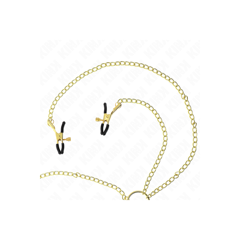 KINK - 4 PINCES À TAMELON ET CLITO RÉGLABLES OR - KINK NIPPLE GRIP -…
