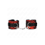 KINK - POLSO CORTO IN PIZZO DI VELLUTO E FASCIA IN NYLON ROSSO / NERO…
