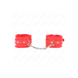 KINK - APPUI-POIGNETS DOUBLÉS DE FOURRURE PREMIUM ROUGE AVEC CEINTURE…