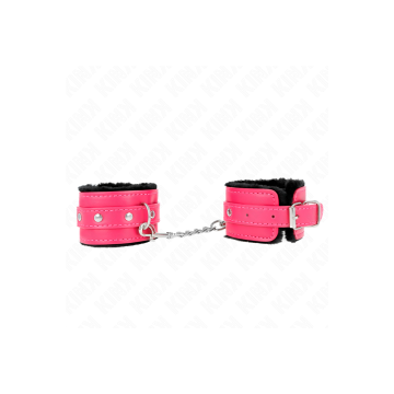 KINK - POGGIPOLSI PREMIUM FODERATI IN PELLICCIA NERI CON CINTURA ROSA…