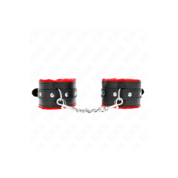 KINK - APPUI-POIGNETS DOUBLÉS DE FOURRURE PREMIUM ROUGE AVEC CEINTURE…