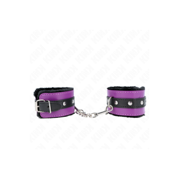 KINK - APPUI-POIGNETS DOUBLÉS DE FOURRURE PREMIUM NOIR AVEC CEINTURE…