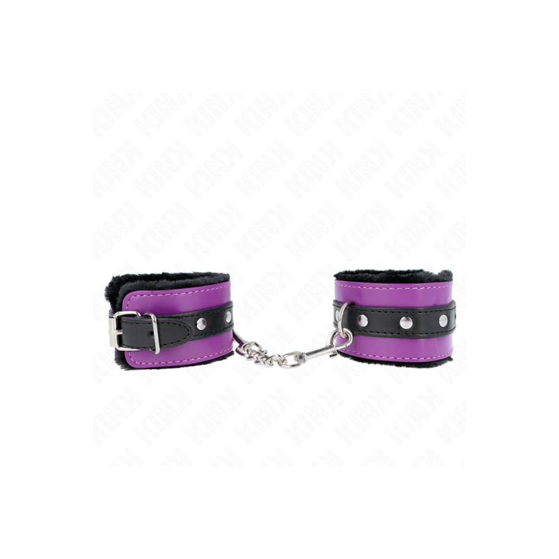 KINK - APPUI-POIGNETS DOUBLÉS DE FOURRURE PREMIUM NOIR AVEC CEINTURE…