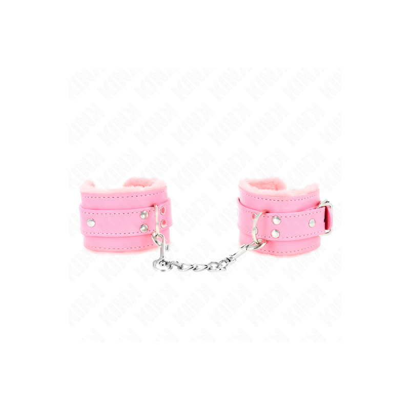 KINK - RESISTENZA DA POLSO IMBOTTITA IN PELLICCIA ROSA CON CINTURA RO…