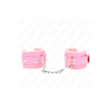 KINK - PELZGEFÜTTERTE HANDGELENKFESSELN ROSA MIT ROSA GÜRTEL VERSTELL…
