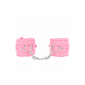 KINK - APPUI-POIGNETS DOUBLÉS DE FOURRURE AVEC TROUS CARRÉS ROSE ET C…