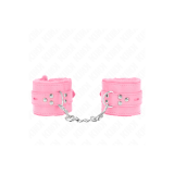 KINK - POLSINI IMBOTTITI IN PELLICCIA CON FORI QUADRI ROSA E CINTURA…