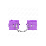 KINK - POLSINI IMBOTTITI IN PELLICCIA CON FORI QUADRI VIOLA E CINTURA…