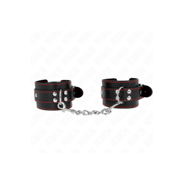 KINK - APPUI-POIGNETS NOIR AVEC DOUBLURE ROUGE RÉGLABLE 20-28 CM X 5,…