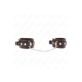KINK - PETITES RETENUES-POIGNETS NOIRES AVEC DOUBLURE ROUGE RÉGLABLE…