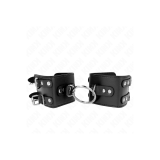 KINK - FESTE HANDGELENKFESSELN MIT RING UND NIETEN VERSTELLBAR SCHWAR…