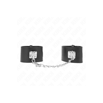 KINK - FIXED WRIST RESTRAINTS WITH CHAIN 30 CM AND PADLOCK CLOSURE BL…