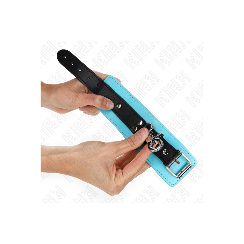 KINK - PREMIUM LOCKABLE WRIST RESTRAINTS BLACK / BLUE ADJUSTABLE 21-2…