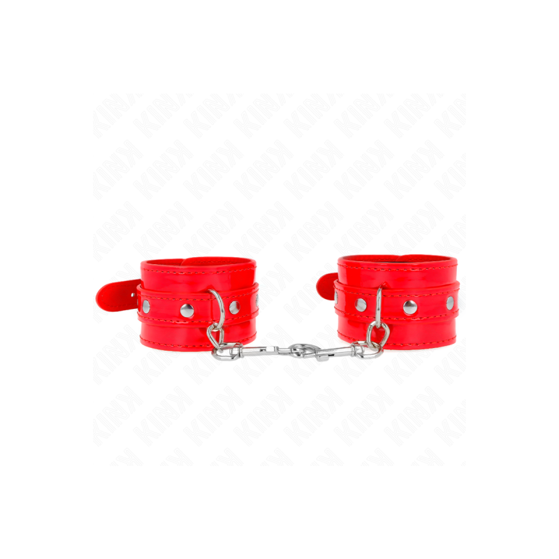 KINK - SHINY HAND CUFFS RED ADJUSTABLE 23-33 CM - KINK WRIST RESTRAIN…