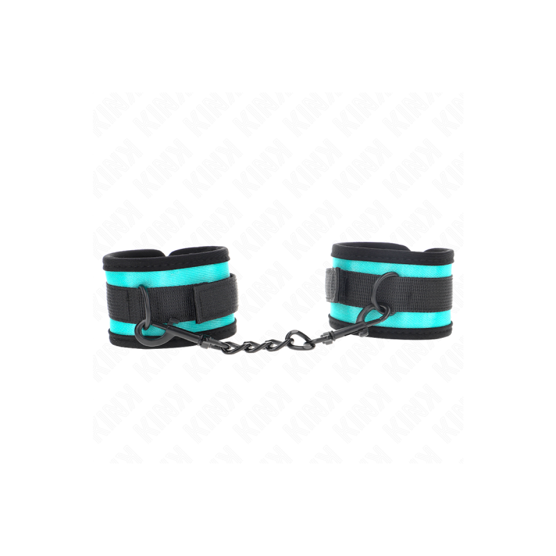 KINK - TENUTA DA POLSO IN NYLON CON GANCIO E LOOP NERO-BLU REGOLABILE…