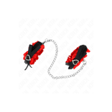 KINK - ATTENTES-POIGNETS ÉLASTIQUES EN DENTELLE DÉTAILS COEUR ROUGE R…