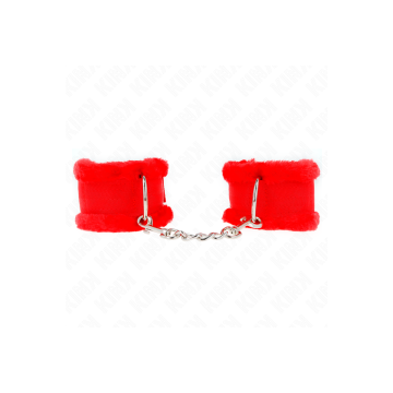 KINK - PELZGEFÜTTERTE HANDGELENKFESSELN ROT VERSTELLBAR 17-31 CM X 7…