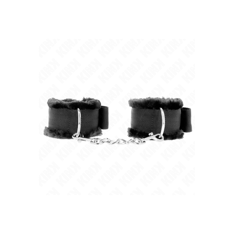 KINK - APPUI-POIGNETS DOUBLÉS DE FOURRURE NOIR AJUSTABLE 17-31 CM X 7…