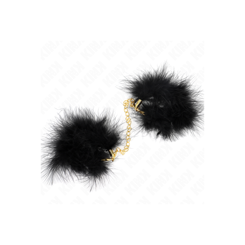 KINK - FEATHER HAND CUFFS WITH GOLD CHAIN MODEL 0 - KINK WRIST RESTRA…