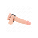KINK - DOUBLE ANNEAU PÉNIS EN MÉTAL DE 3,8 CM À 5 CM CONNECTÉ AU CUIR…