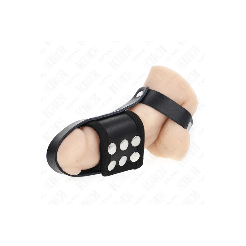 KINK - PENISKÄFIGRING AUS LEDER MIT VERSTELLBAREM BESCHICHTETEM HOCKE…
