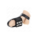 KINK - PENISKÄFIGRING AUS LEDER MIT VERSTELLBAREM BESCHICHTETEM HOCKE…